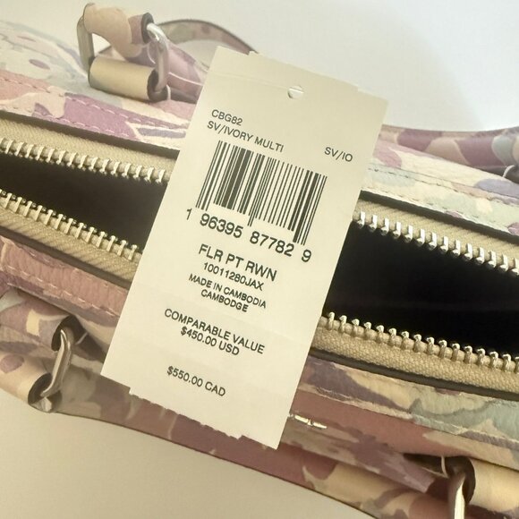 coach Rowan Satchel Bag With Floral Print cbg82 - Picture 7 of 7